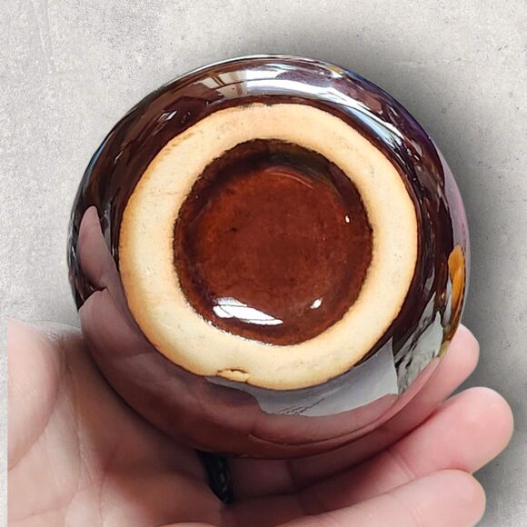 Vintage Teal & Brown Drip Glaze Pottery Bud Vase 6" MCM Retro Artisan Decor - Picture 9 of 12